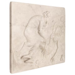 Italian 19th Century Grand Tour Period Marble Decorative Wall Plaque
