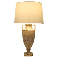 Italian 19th Century Grand Tour Urn Table Lamp in Carved Alabaster Marble