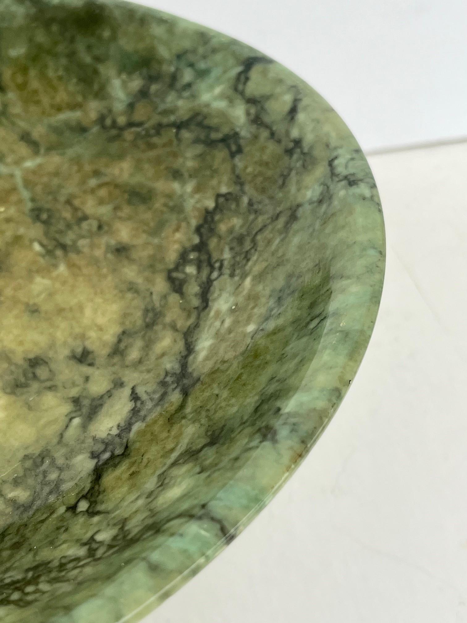 Italian 19th Century Green Marble Pedestal Bowl. 1