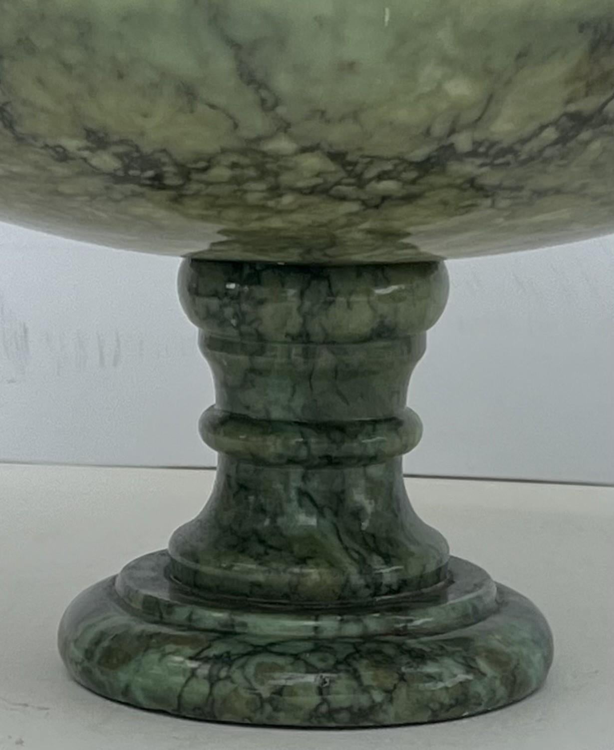 Italian 19th Century Green Marble Pedestal Bowl. 2