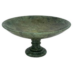 Cuenco con pedestal de mármol verde italiano del siglo XIX.