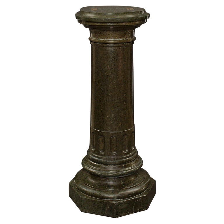 Italian 19th Century Green Marble Three Piece Pedestal For Sale at 1stDibs