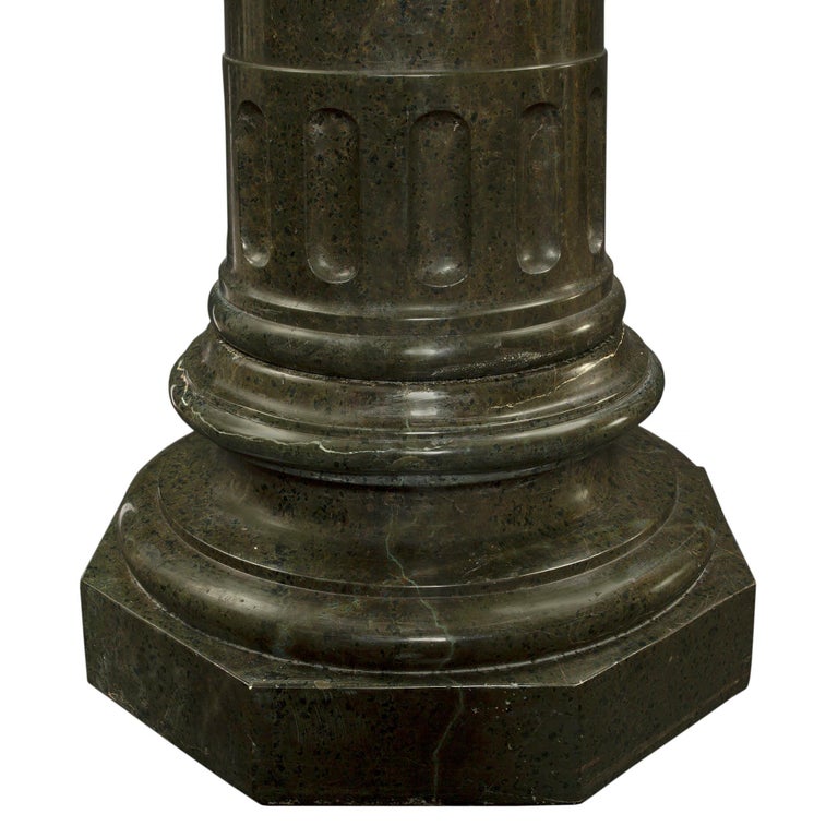 Italian 19th Century Green Marble Three Piece Pedestal For Sale at 1stDibs