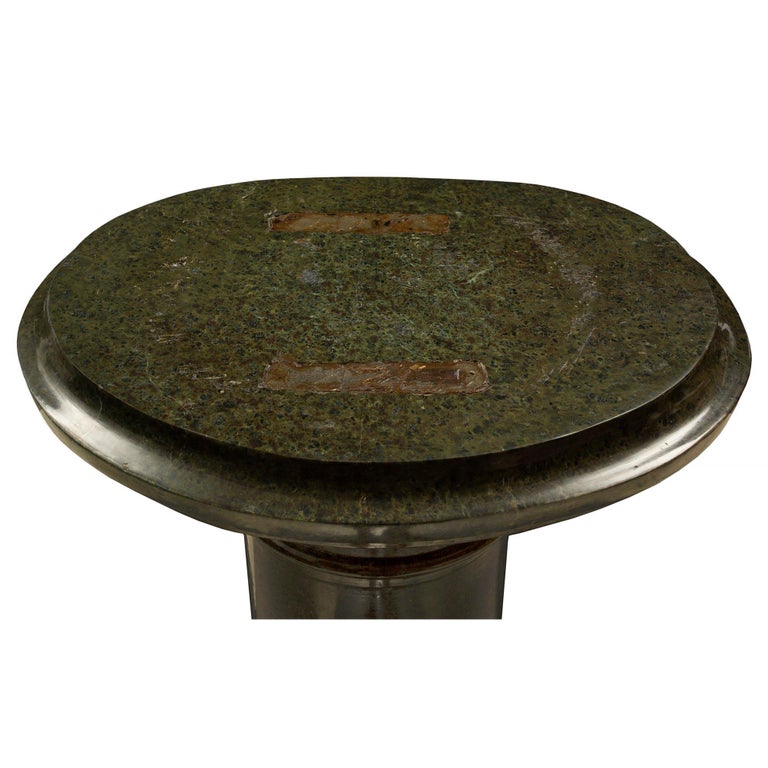 Italian 19th Century Green Marble Three Piece Pedestal For Sale at 1stDibs