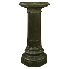 Antique Italian 19th Century Green Marble Three Piece Pedestal