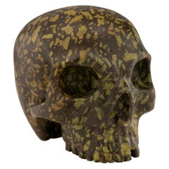 Italian 19th Century Green Porphyry Skull Statue/Paperweight