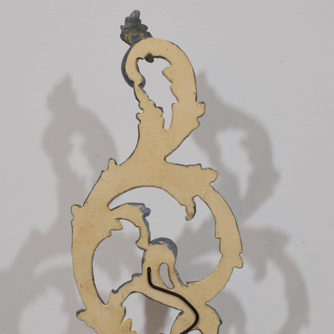 Italian 19th Century  Hand Carved Giltwood Baroque Style Curl Ornament For Sale 10