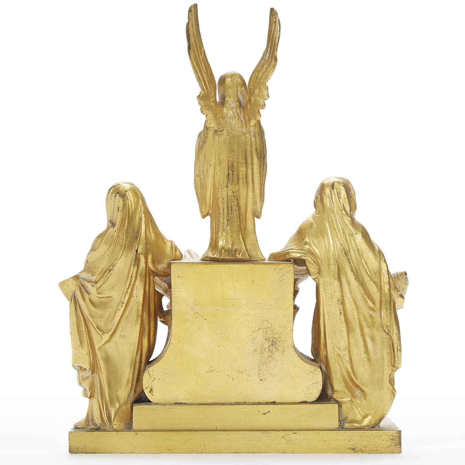 Font d'eau doré italien du 19ème siècle avec des anges Saints Putti et un coquillage 3
