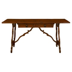 An attractive Italian 19th century Oak trestle table/desk