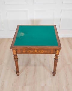 Italian 19th Century Inlaid Double-Top Game Table with Chessboard and Roulette