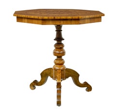 Italienischer Tisch Sorrento aus Nussbaum mit Intarsien aus dem 19.