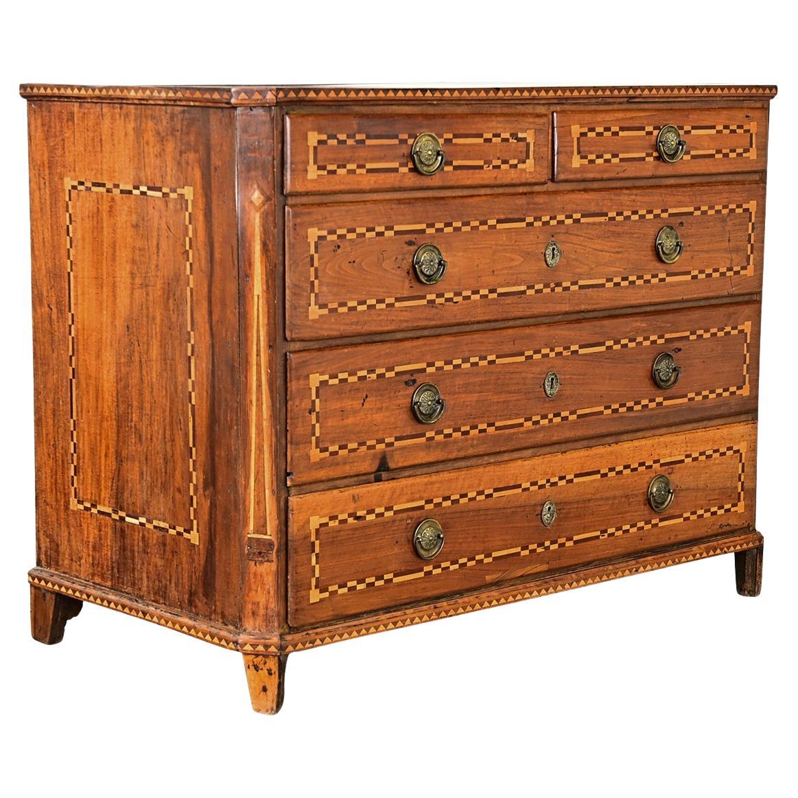 Italian 19th Century Inlay Commode For Sale