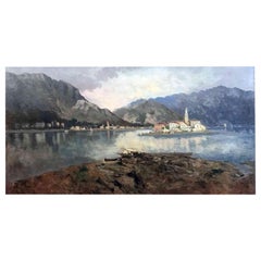 19th Century Italian Lago Maggiore Landscape Lake Maggiore Isola Dei Pescatori