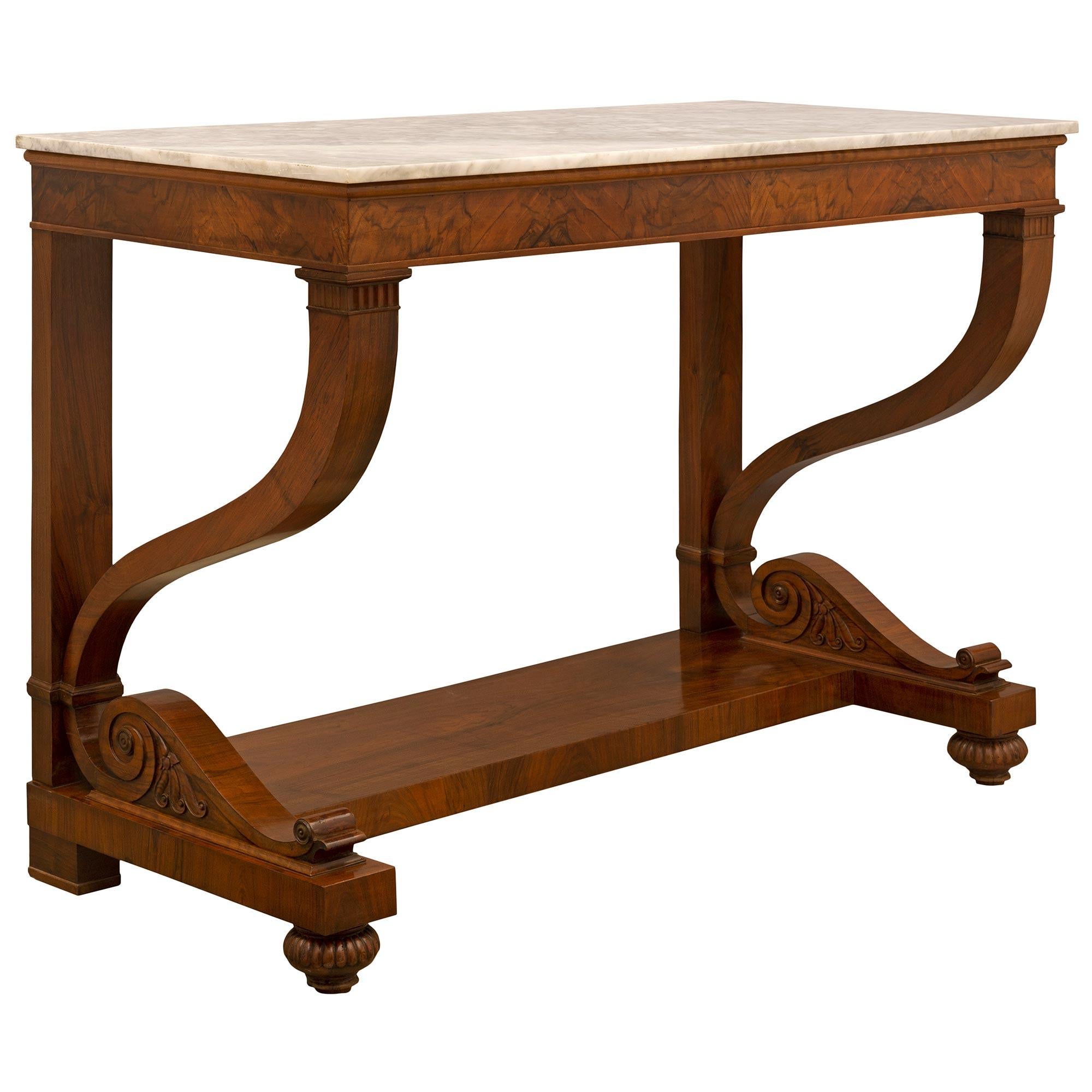 Italian 19th Century Louis Philippe Period Walnut Console In Good Condition For Sale In West Palm Beach, FL