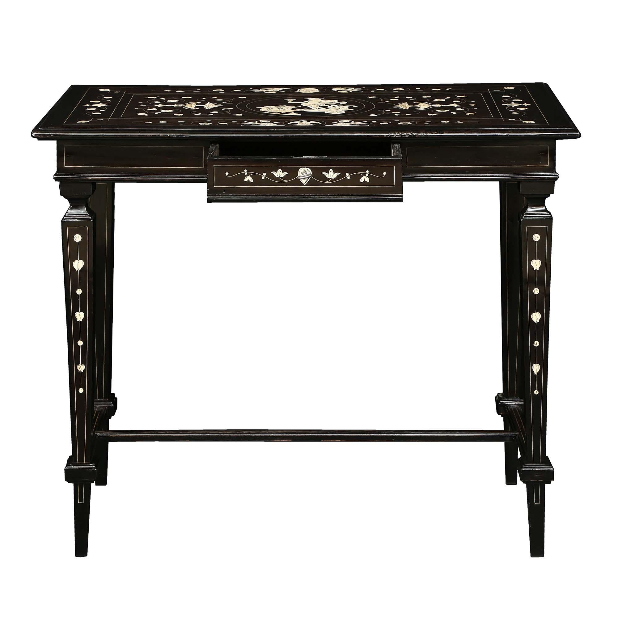 Italian 19th Century Louis XIV Style Ebony Table 2