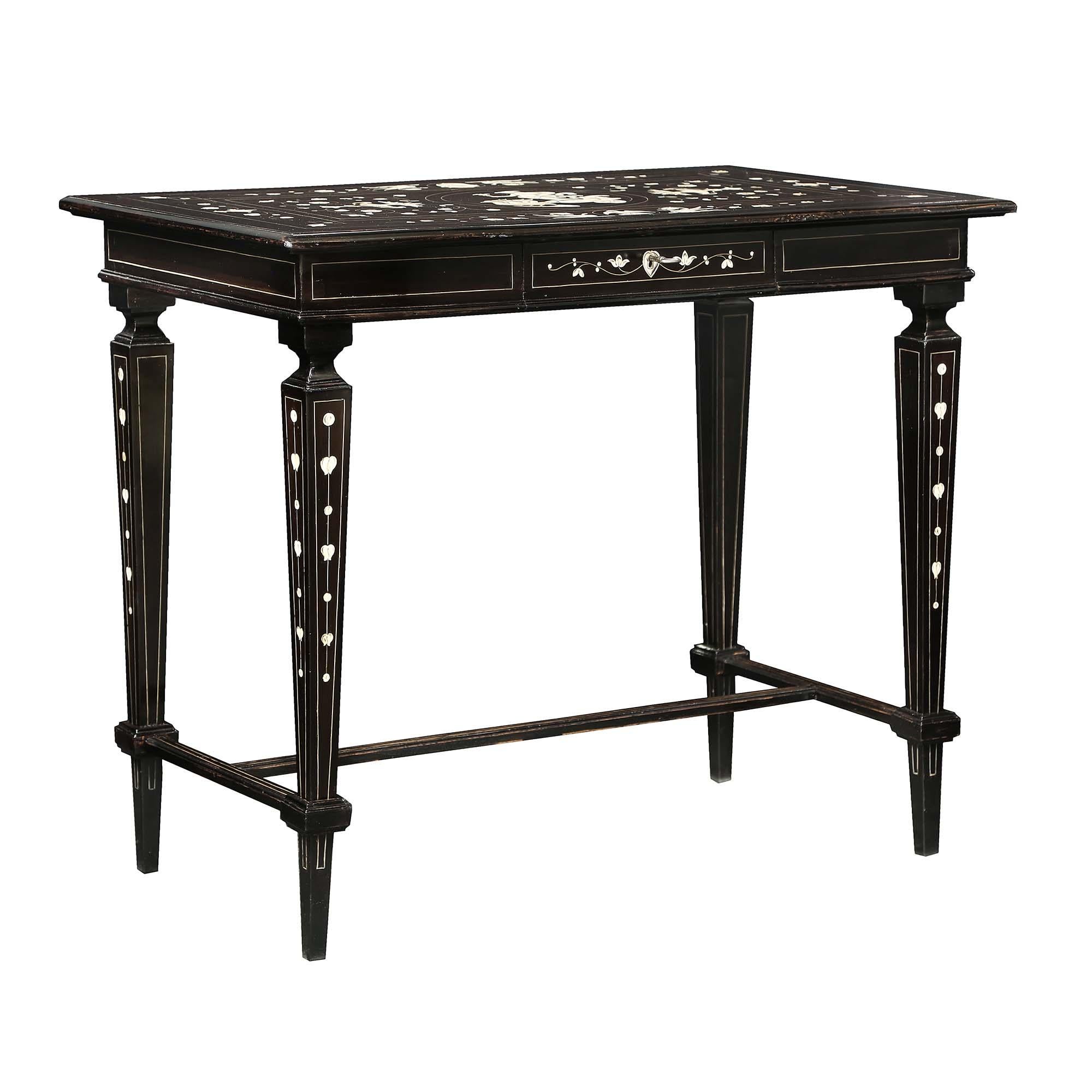 Italian 19th Century Louis XIV Style Ebony Table 3