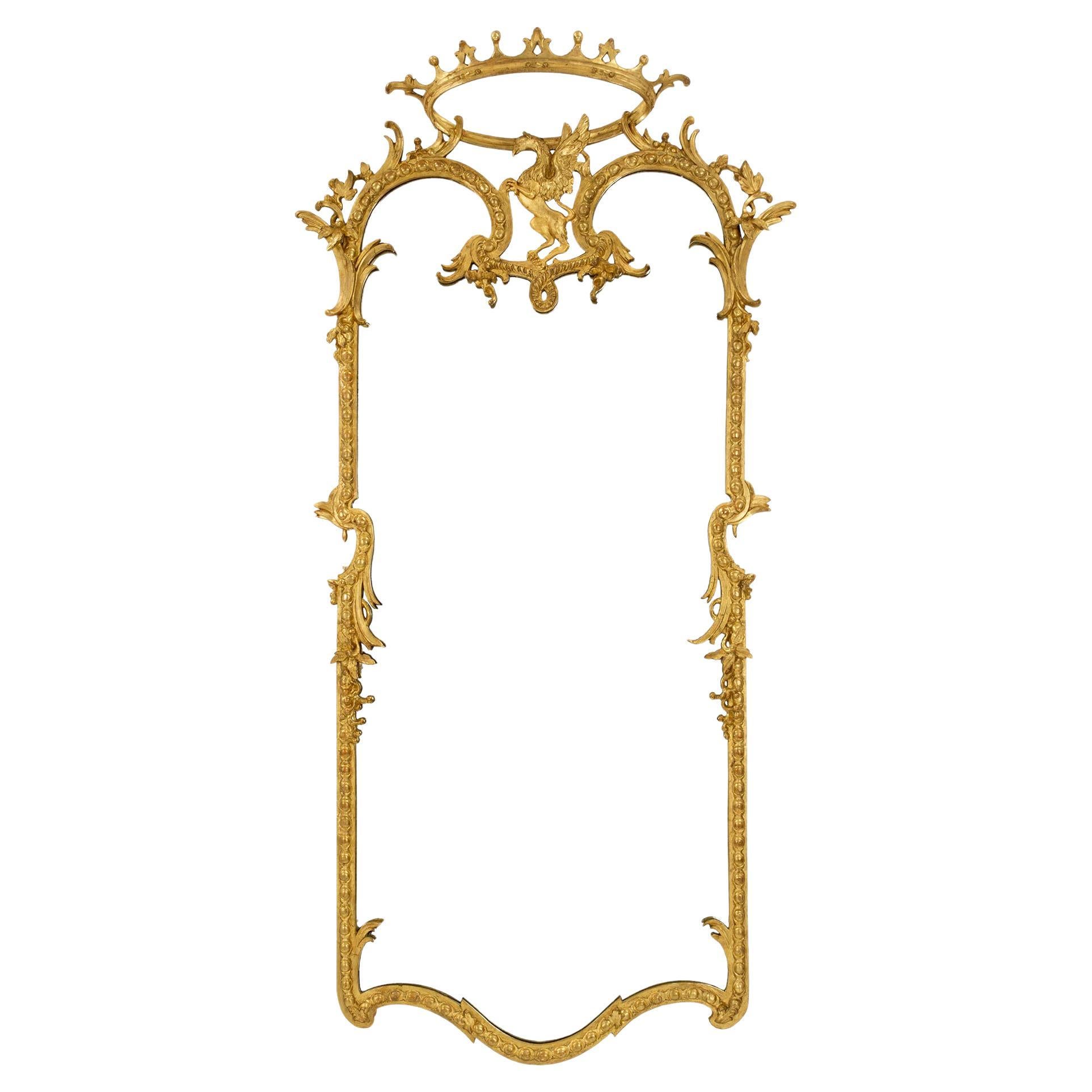 Italian 19th Century Louis XIV St. Giltwood Mirror For Sale