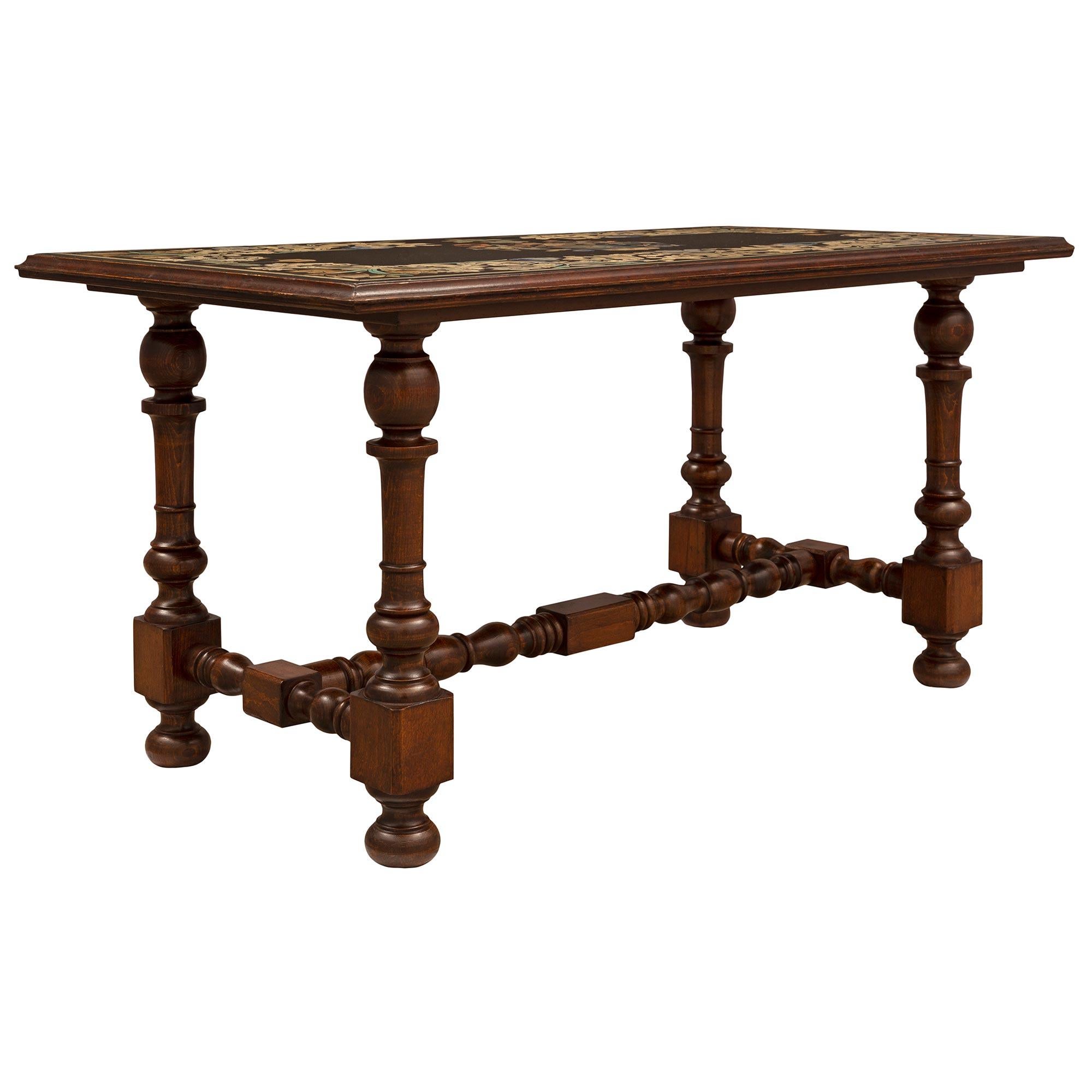 Italian 19th Century Louis XIV St. Scagliola Coffee Table In Good Condition For Sale In West Palm Beach, FL