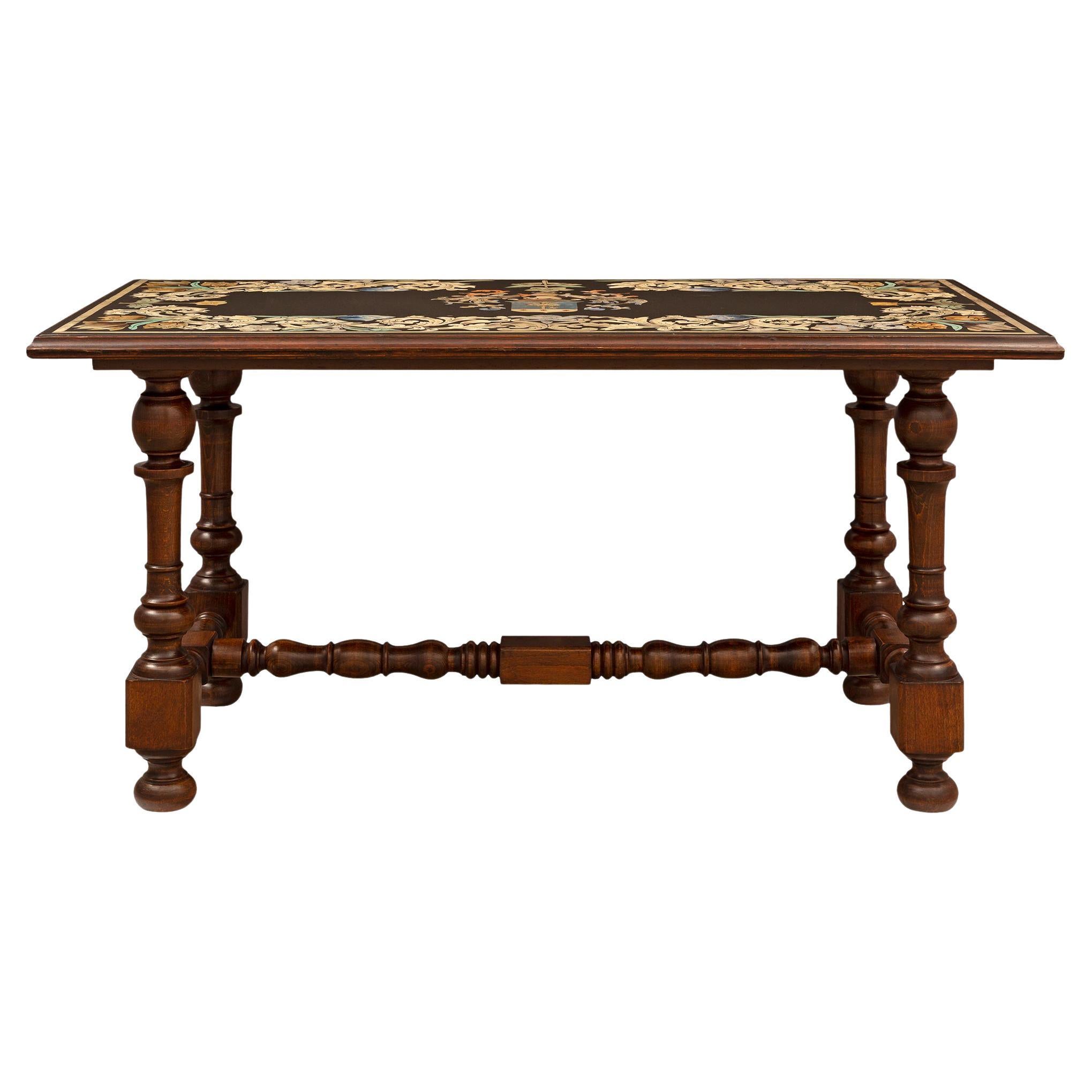 Italian 19th Century Louis XIV St. Scagliola Coffee Table For Sale
