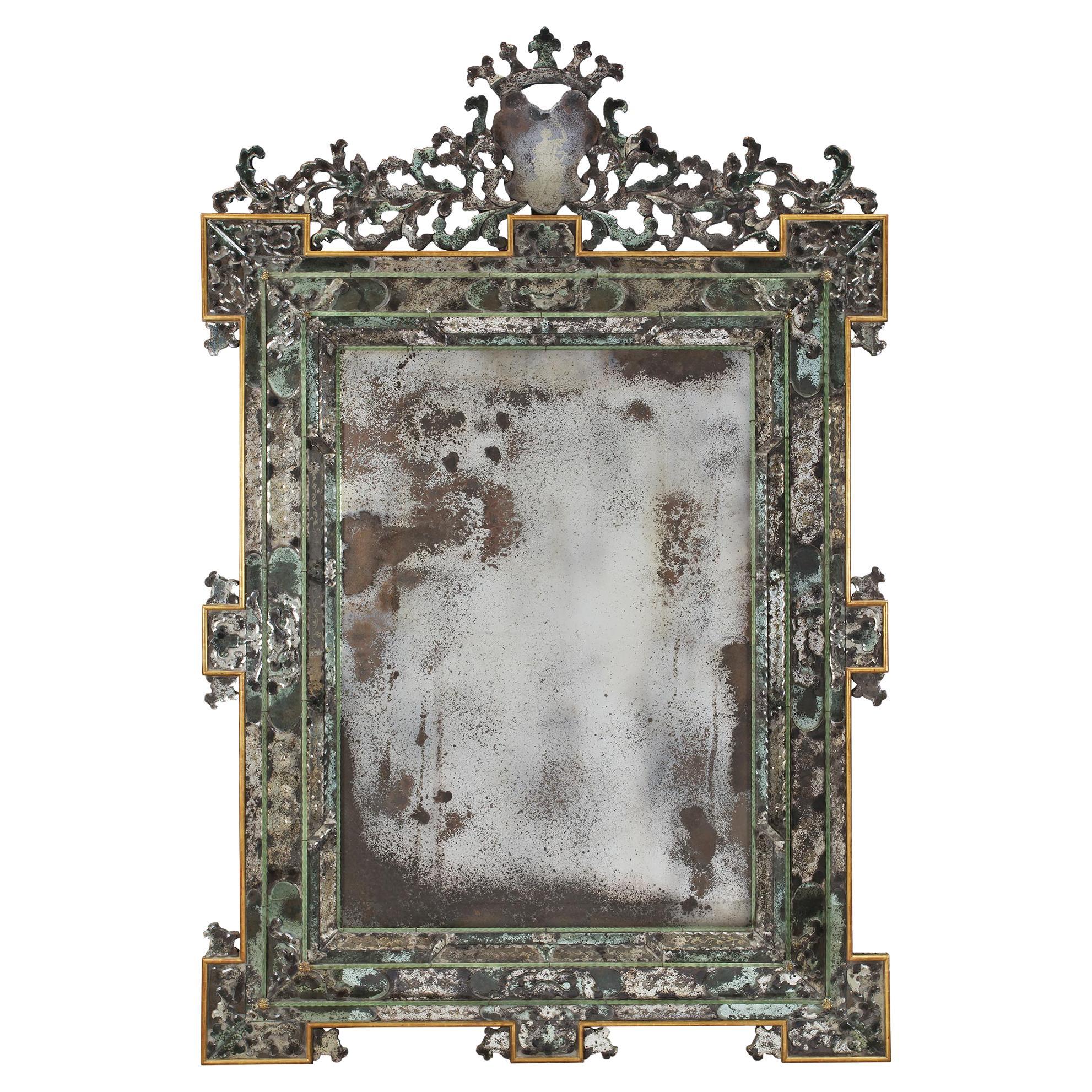 French Mid 19th Century Louis XIV St. Boulle Mirror For Sale at 1stDibs