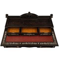 Italian 19th Century Louis XIV Style Ebony Desk