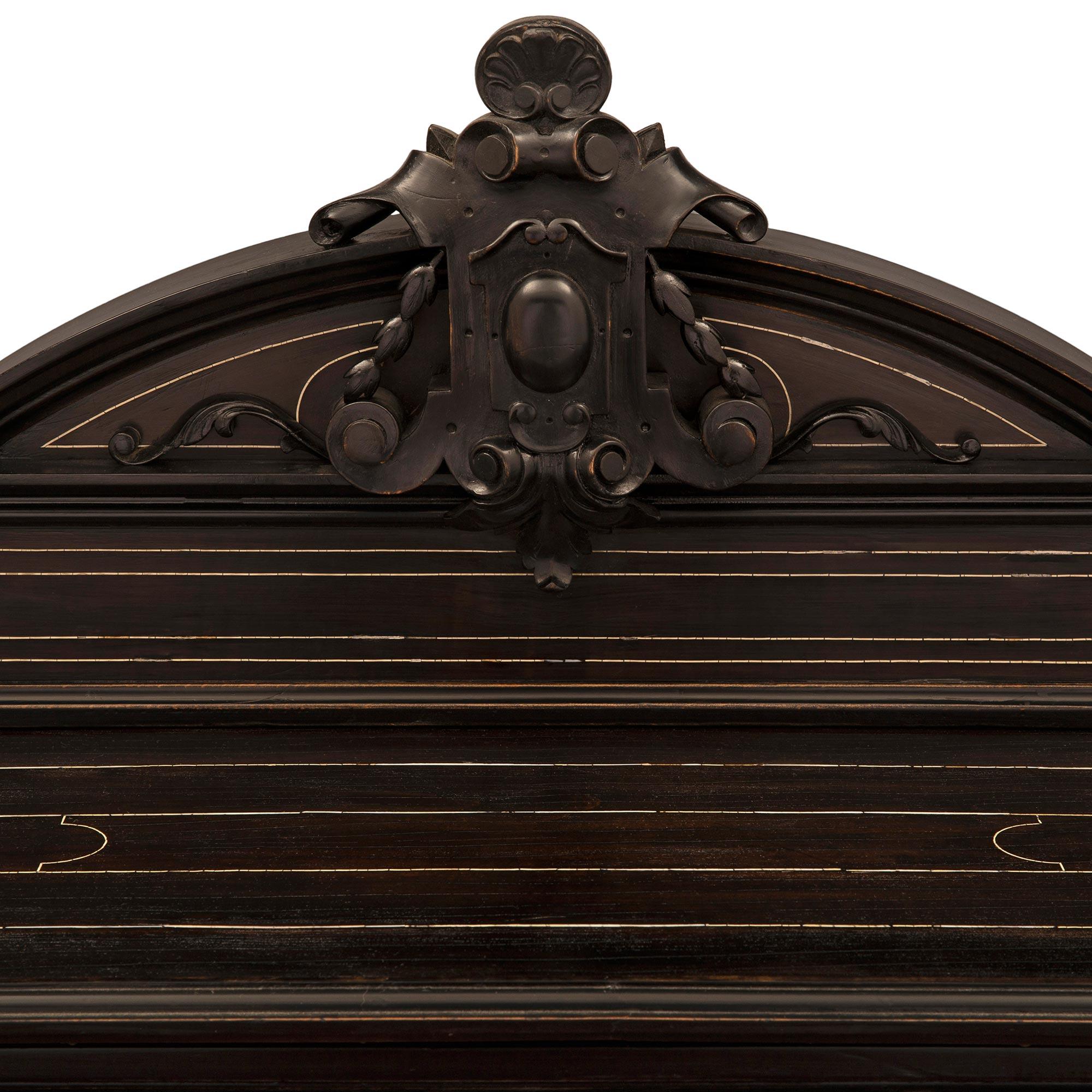 Italian 19th Century Louis XIV Style Ebony Desk For Sale 4