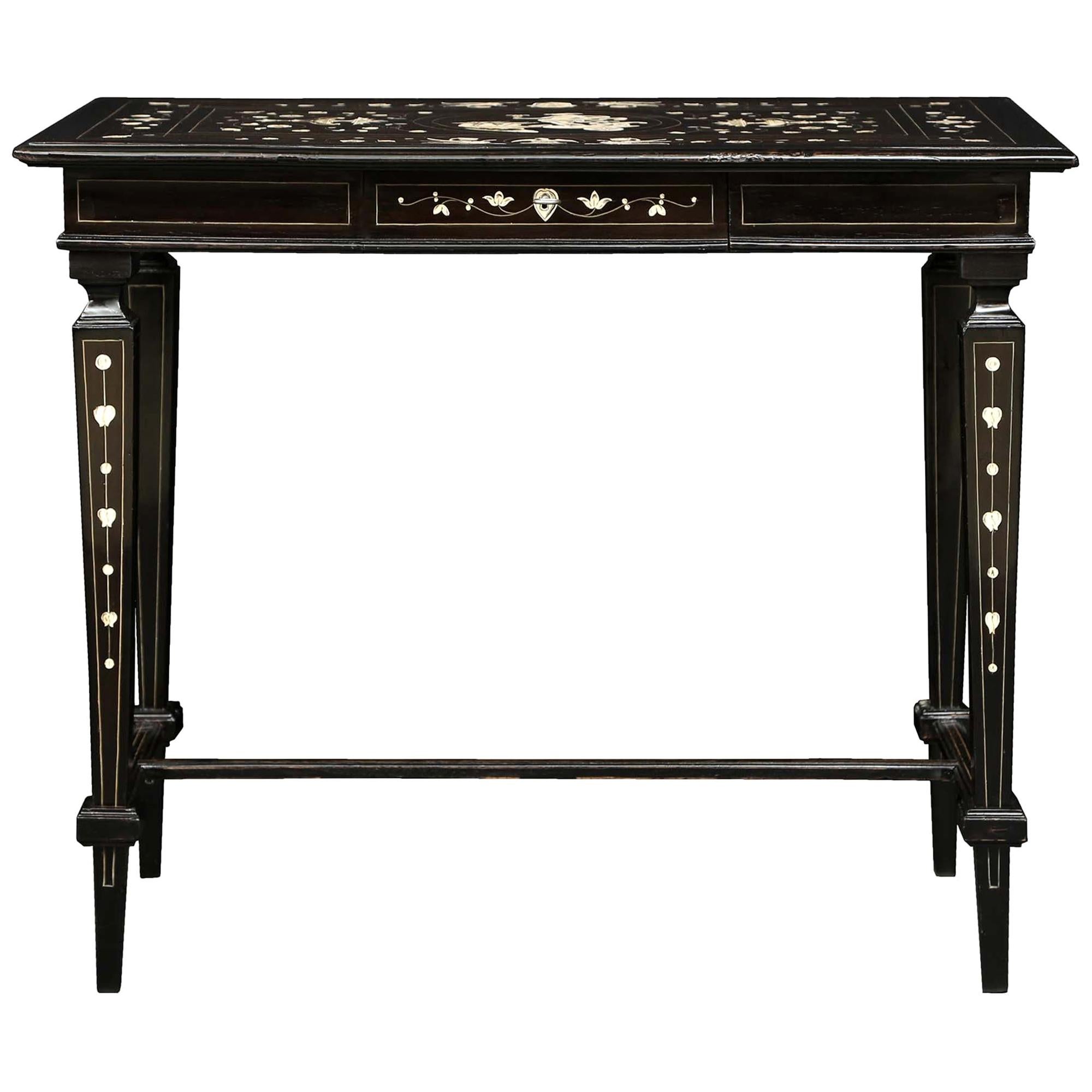 Italian 19th Century Louis XIV Style Ebony Table