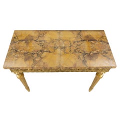 Italian 19th Century Louis XIV Style Giltwood and Marble Console