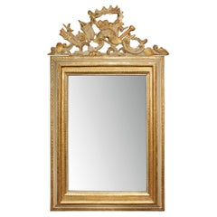 Italian 19th Century Louis XIV Style Patinated and Gilt Mirror