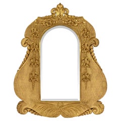Antique Italian 19th Century Louis XV / Louis XVI St. Giltwood Mirror
