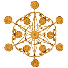 Italian 19th Century Louis XV St. Gilt Metal Chandelier