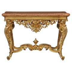 Italian 19th Century Louis XV St. Giltwood Center Table