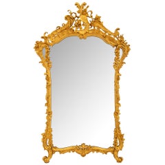 Italian 19th Century Louis XV St. Giltwood Mirror