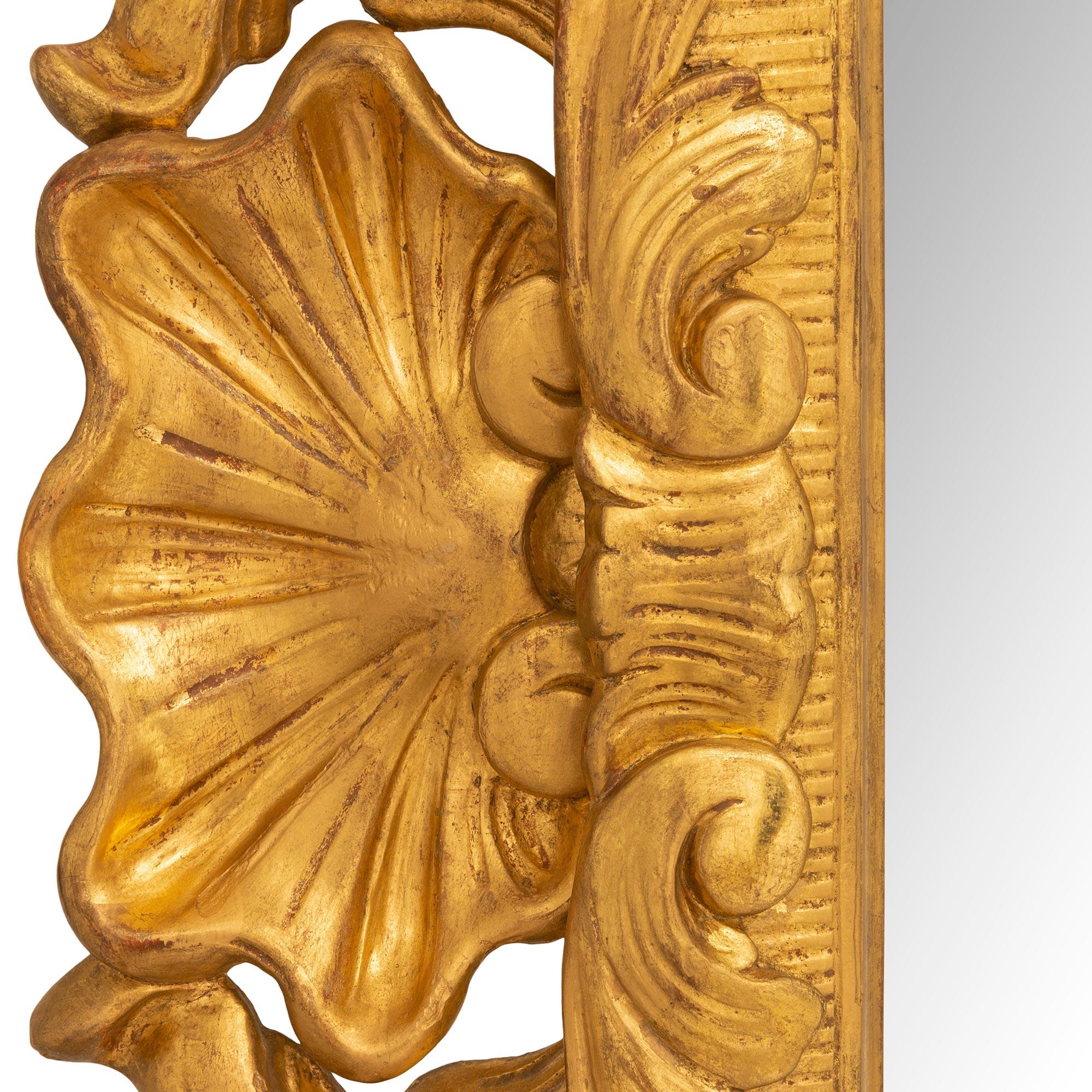 Miroir italien du 19ème siècle en bois doré de style Louis XV de Florence en vente 1