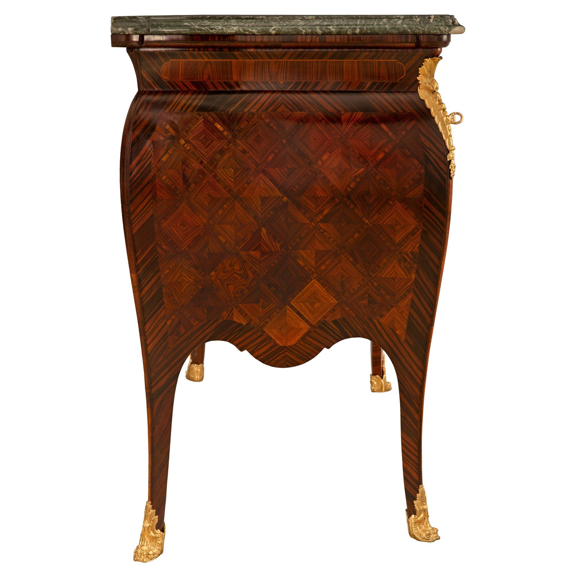 Italian 19th Century Louis XV St. Rosewood, Ormolu and Marble Commode For Sale 1