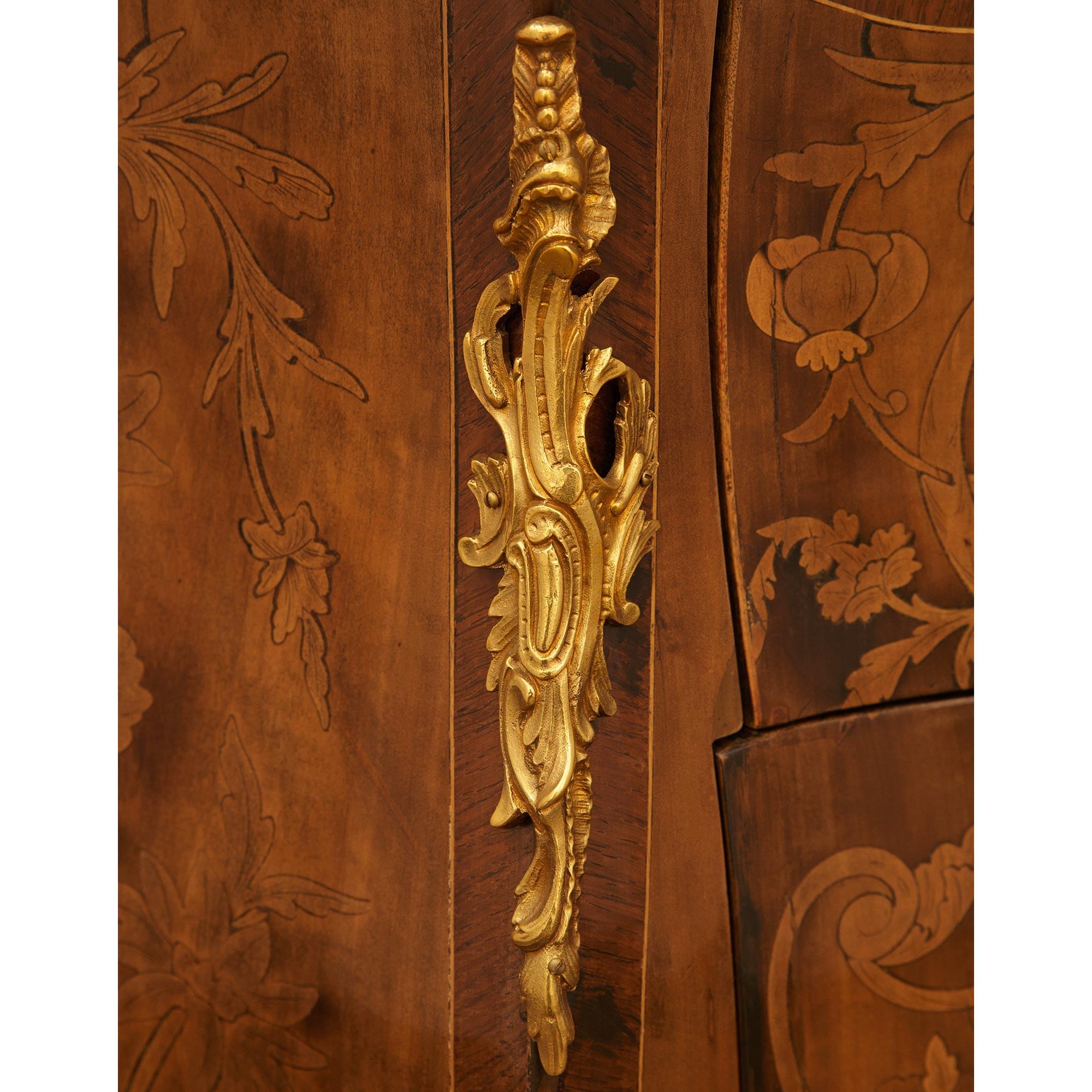Italian 19th century Louis XV st. Walnut and Ormolu commode For Sale 3