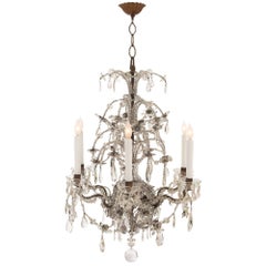 Italian 19th Century Louis XV Style Crystal, Cut Glass and Iron Chandelier