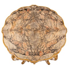 Italian 19th Century Louis XV Style Patinated and Gilt Center Table