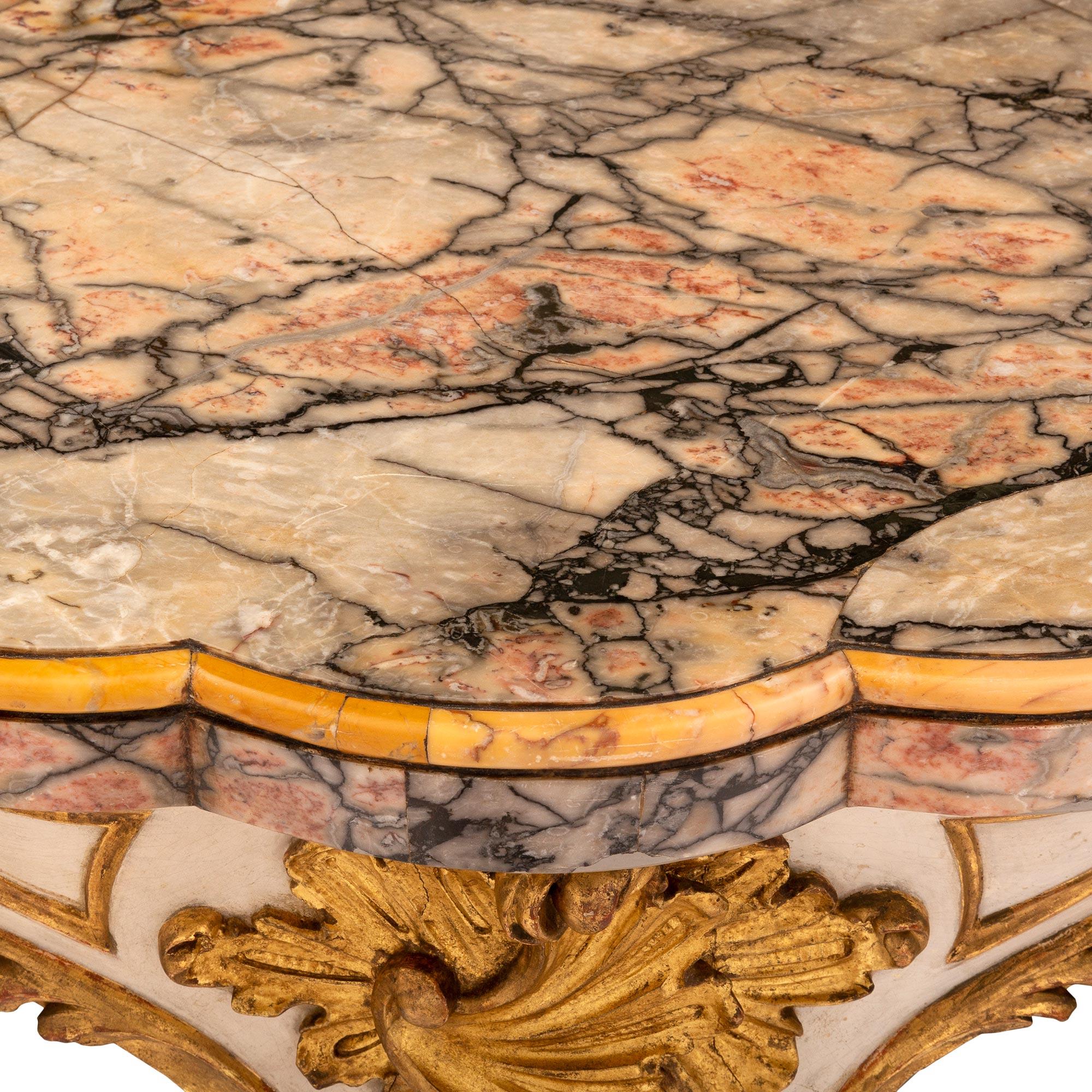 Italian 19th Century Louis XV Style Patinated and Gilt Center Table In Good Condition For Sale In West Palm Beach, FL