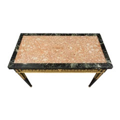 Italian 19th Century Louis XVI Giltwood and Marble Freestanding Console