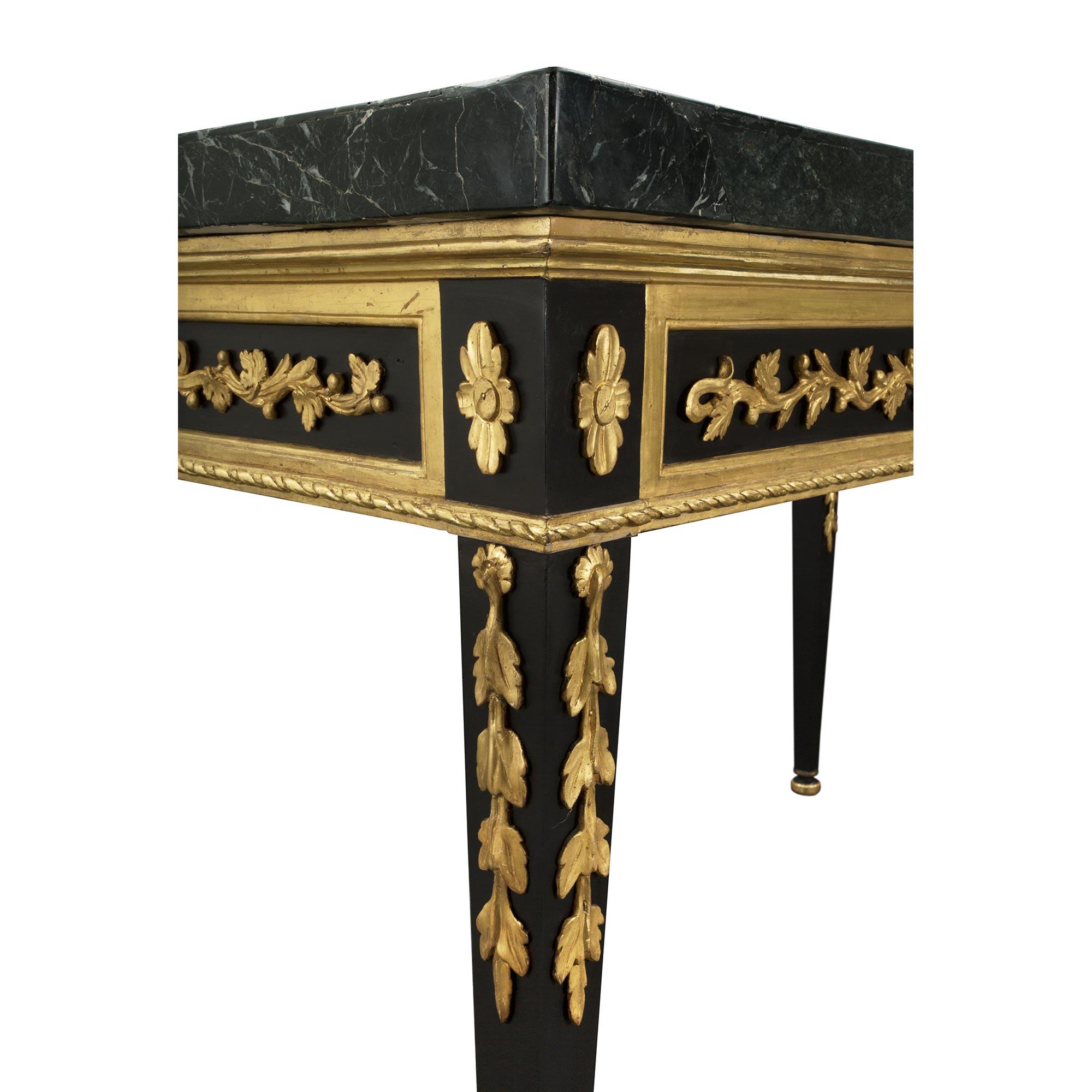 Italian 19th Century Louis XVI Giltwood and Marble Freestanding Console For Sale 2