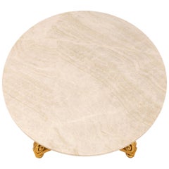 Italian 19th Century Louis XVI St. Giltwood And Alabastro Stone Center Table