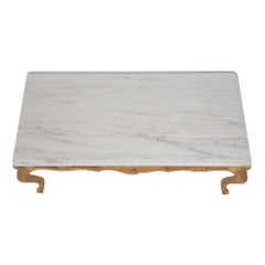 Italian 19th Century Louis XVI St. Giltwood and Marble Coffee Table