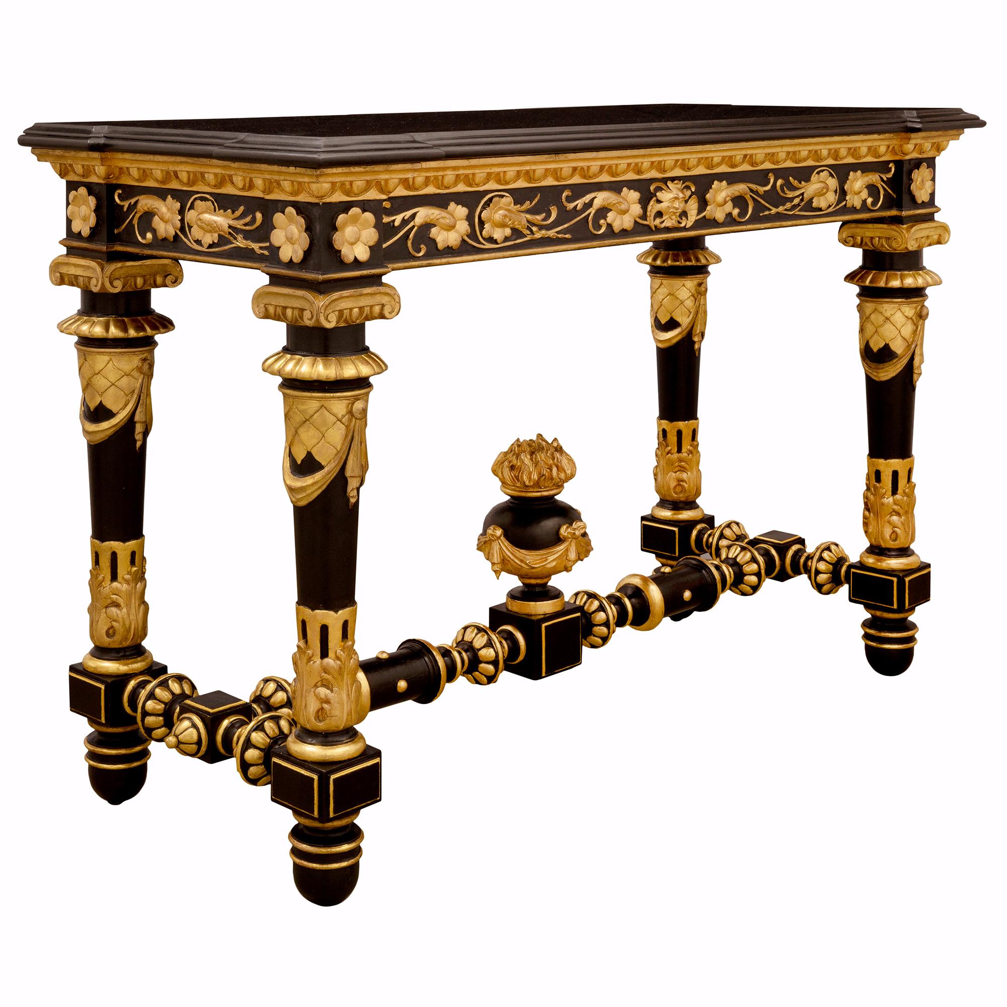 Italian 19th Century Louis XVI St. Giltwood and Marble Console In Good Condition For Sale In West Palm Beach, FL