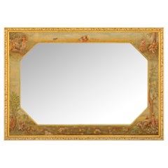 Italian 19th century Louis XVI st. Giltwood and patinated Wood mirror