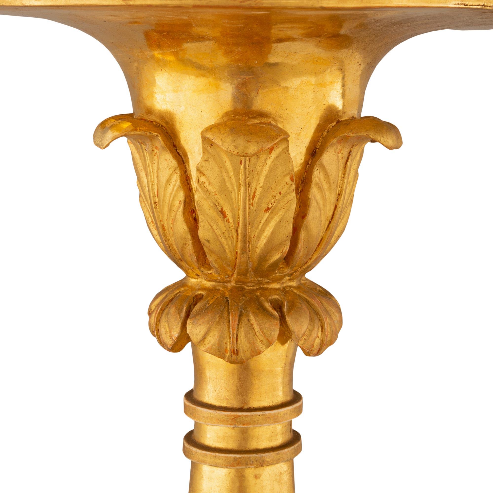 Italian 19th Century Louis XVI St. Giltwood Candlesticks 1