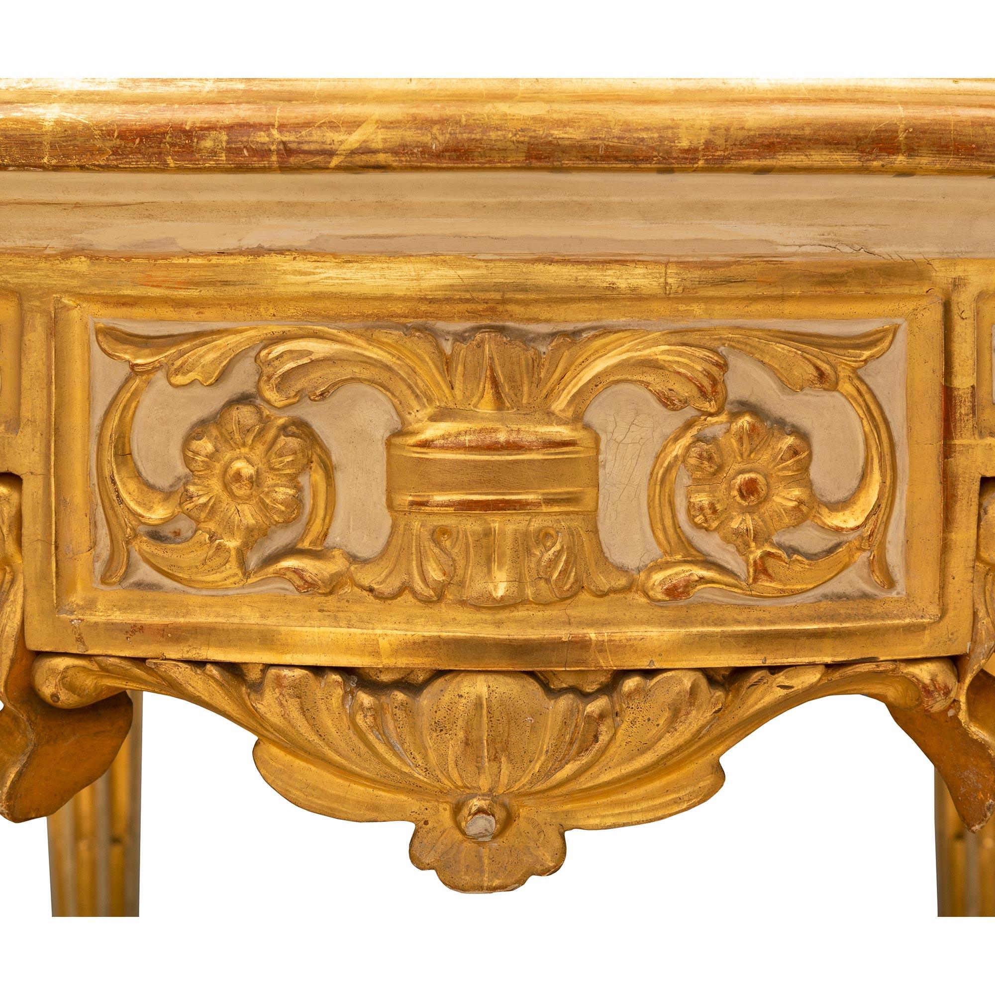 Italian 19th Century Louis XVI St. Giltwood Center Table For Sale 2