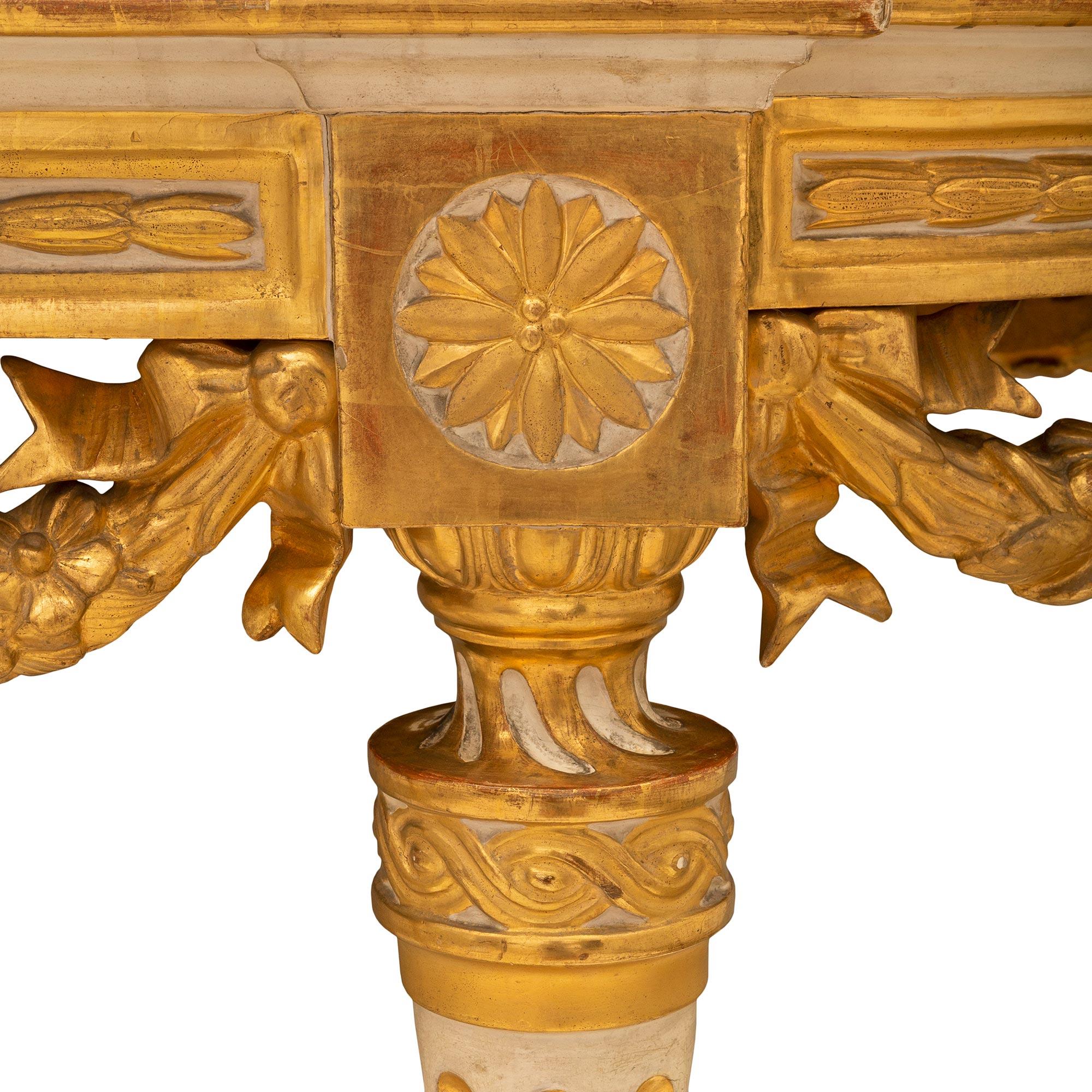 Italian 19th Century Louis XVI St. Giltwood Center Table For Sale 3