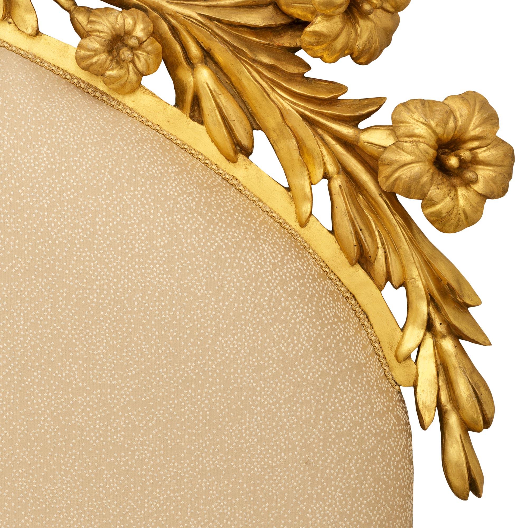 Tête de lit en bois doré italien du 19ème siècle, de style Louis XVI en vente 2