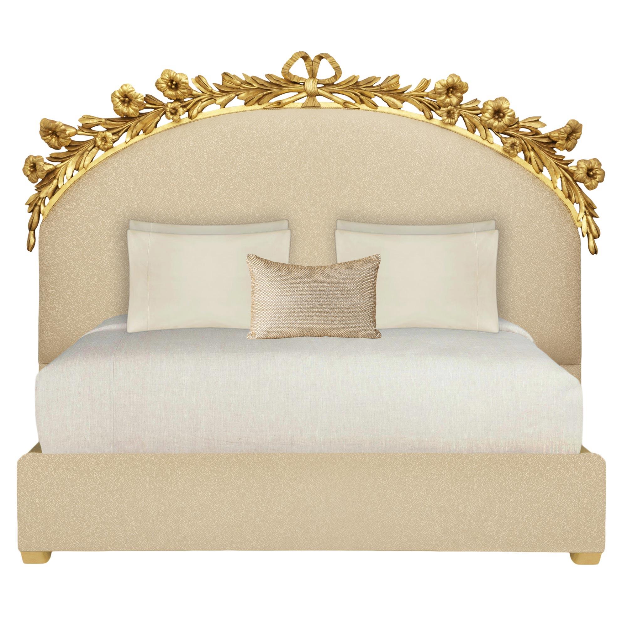 Tête de lit en bois doré italien du 19ème siècle, de style Louis XVI en vente 4